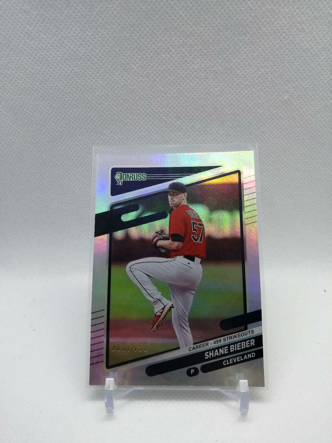 2021 Donruss SHANE BIEBER Career Stat Line /499 INDIANS