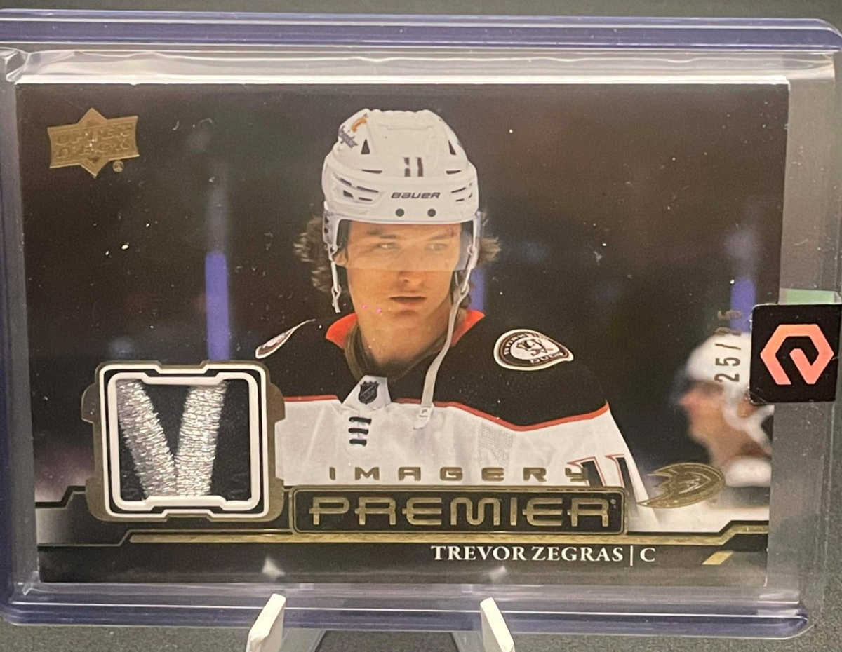 2022-23 Upper Deck Premier Dynamic Imagery Jerseys Patch Black #PDJTZ Zegras /25