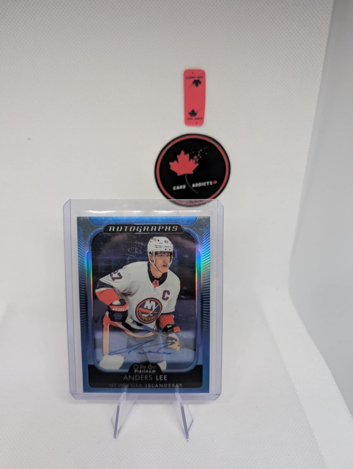 2021-22 O-Pee-Chee Platinum Blue Rainbow Auto Anders Lee #BA-AL Auto