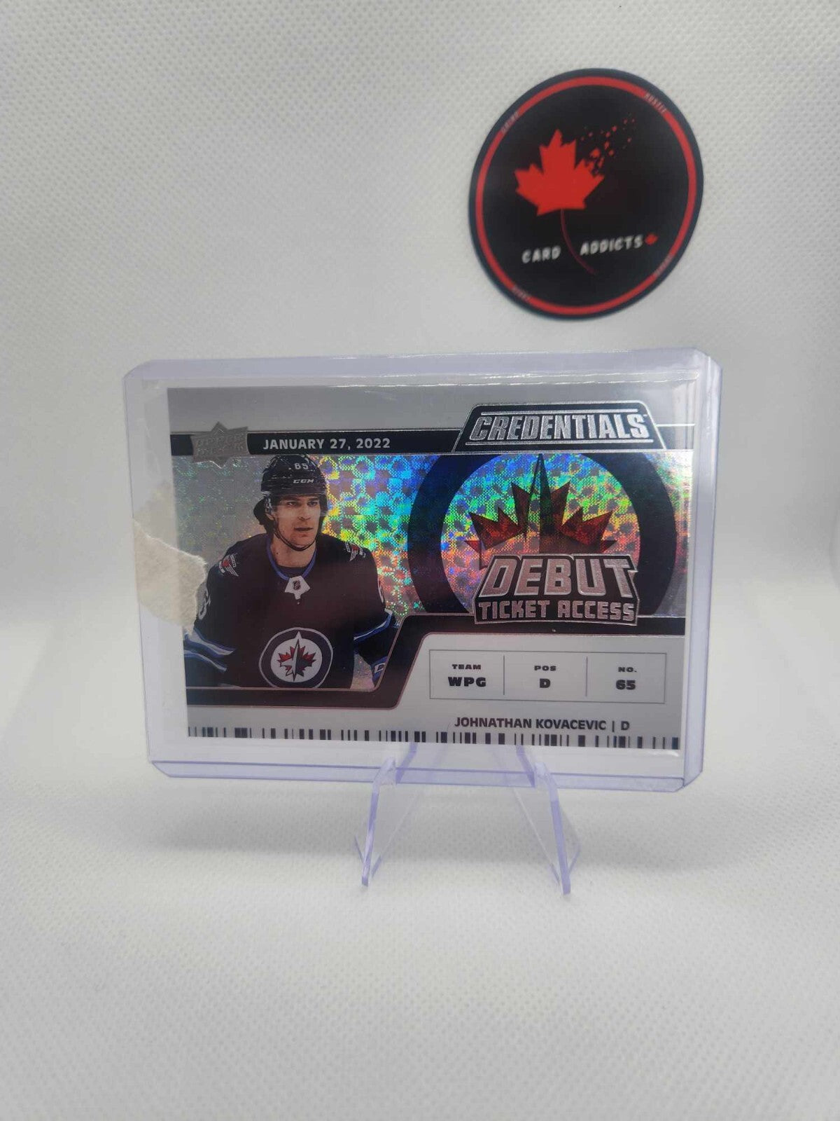 2022-23 Upper Deck Credentials Debut Ticket Access Johnathan Kovacevic /999