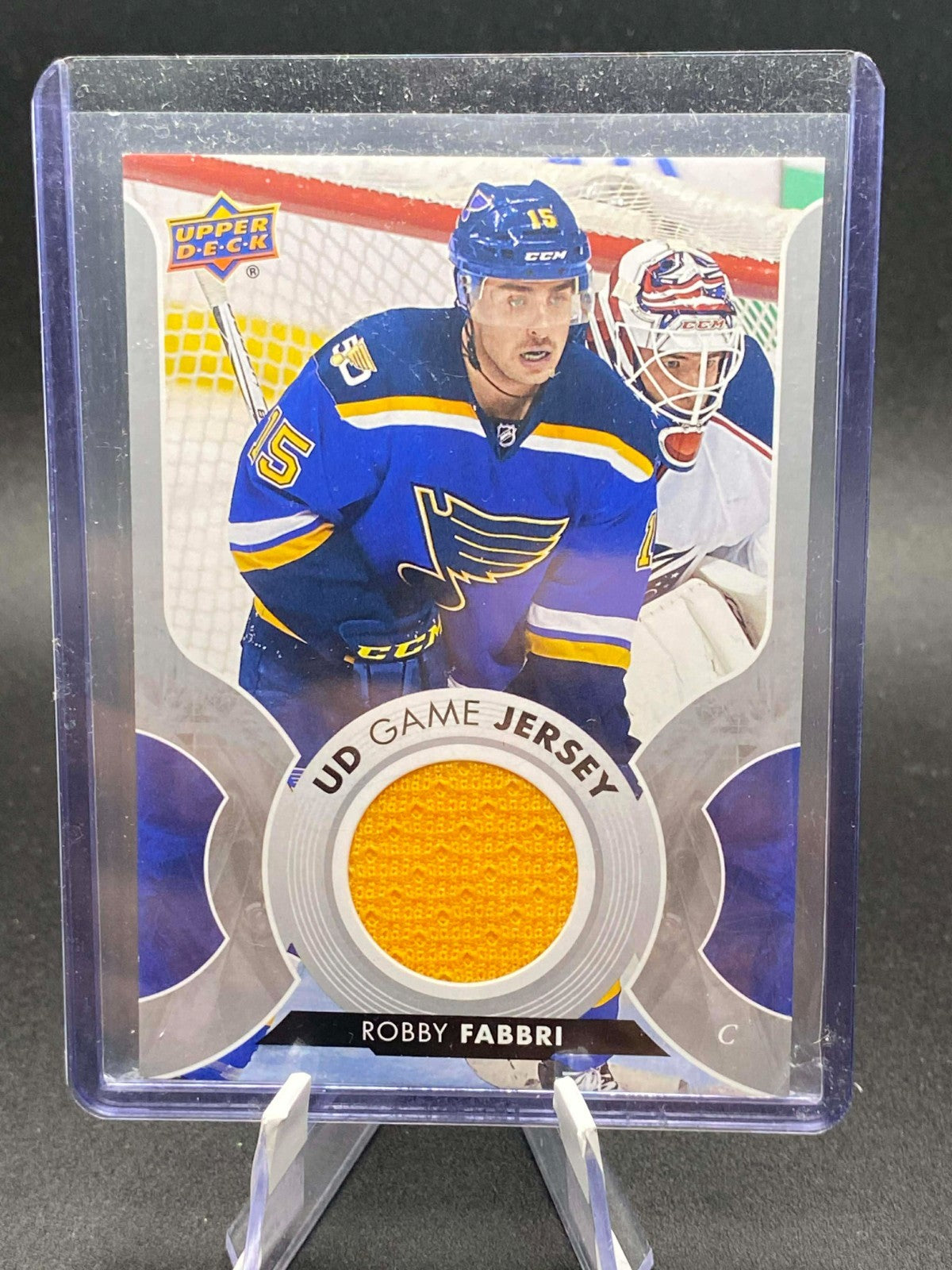 2017-18 Upper Deck Series 1 UD Game Jersey #GJ-RF Robby Fabbri - St. Louis Blues