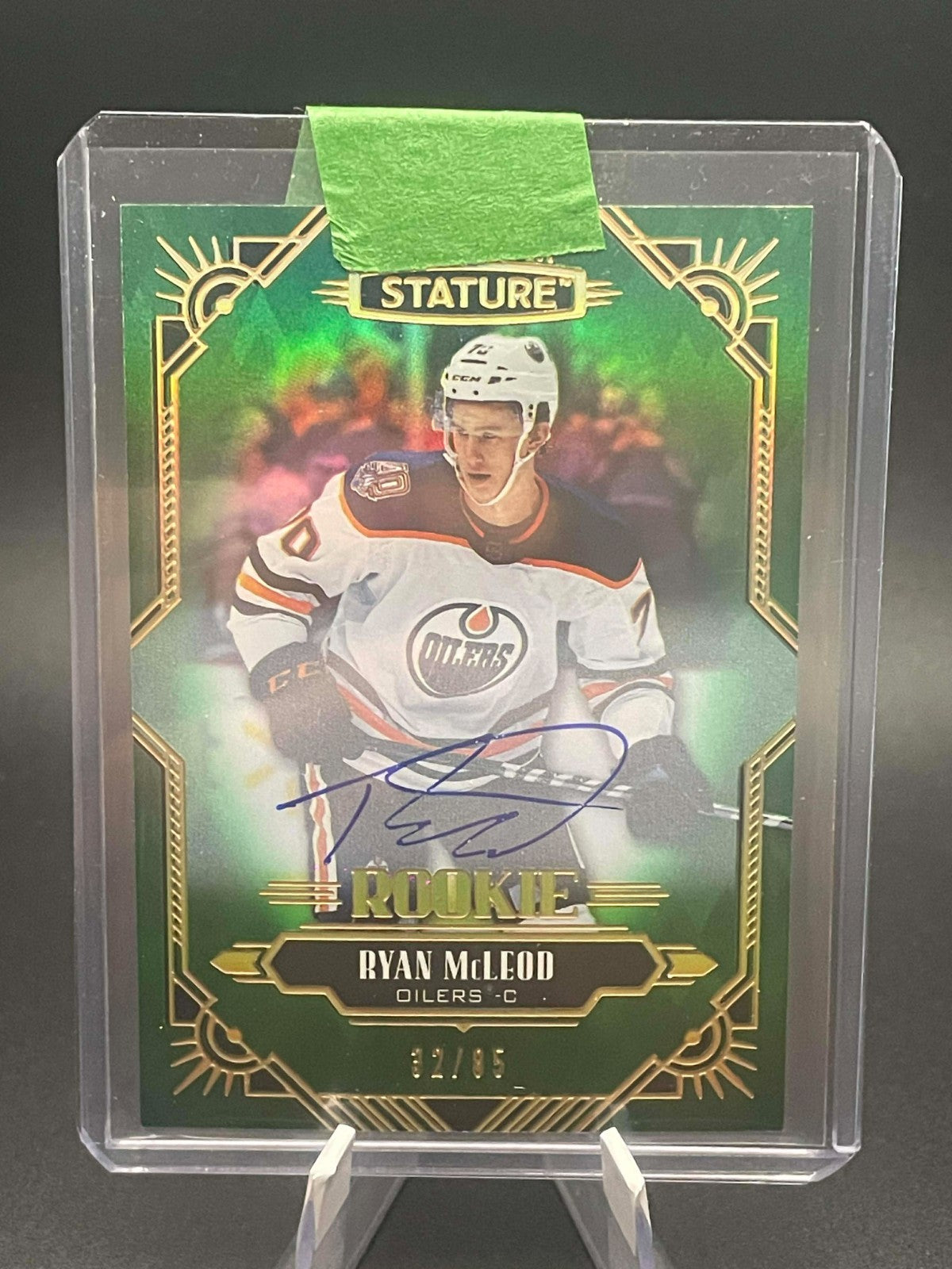 2020-21 Stature Hockey Ryan Mcleod Auto Rookie Rc Green Variant #ed /85