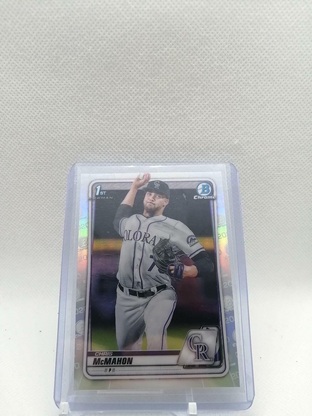 2020 Bowman Chrome Draft Chris McMahon 1st Refractor #BD-43 Colorado Rockies