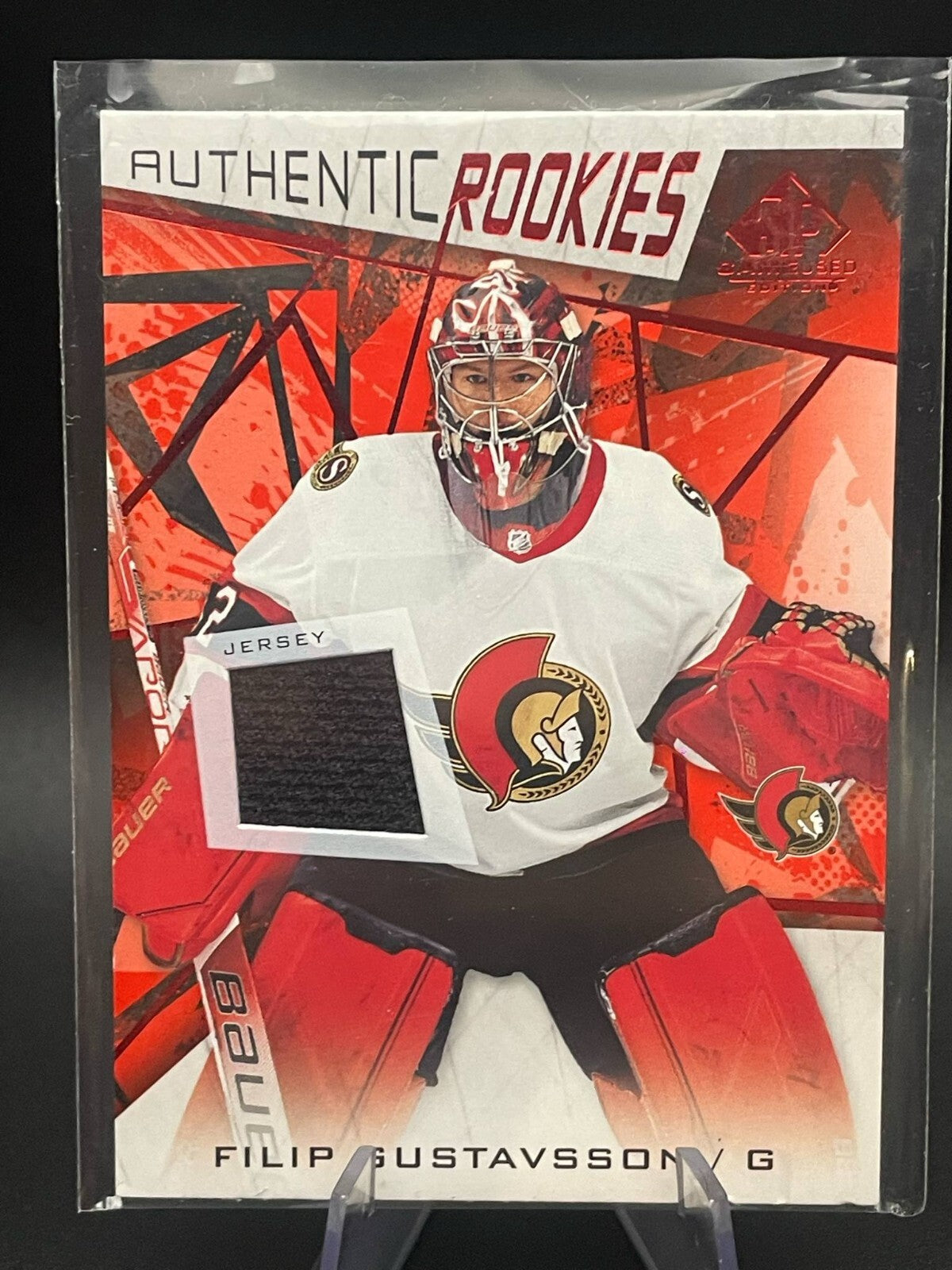2021-22 SP Game Used #189 Filip Gustavsson Authentic Rookies Jersey - Ottawa
