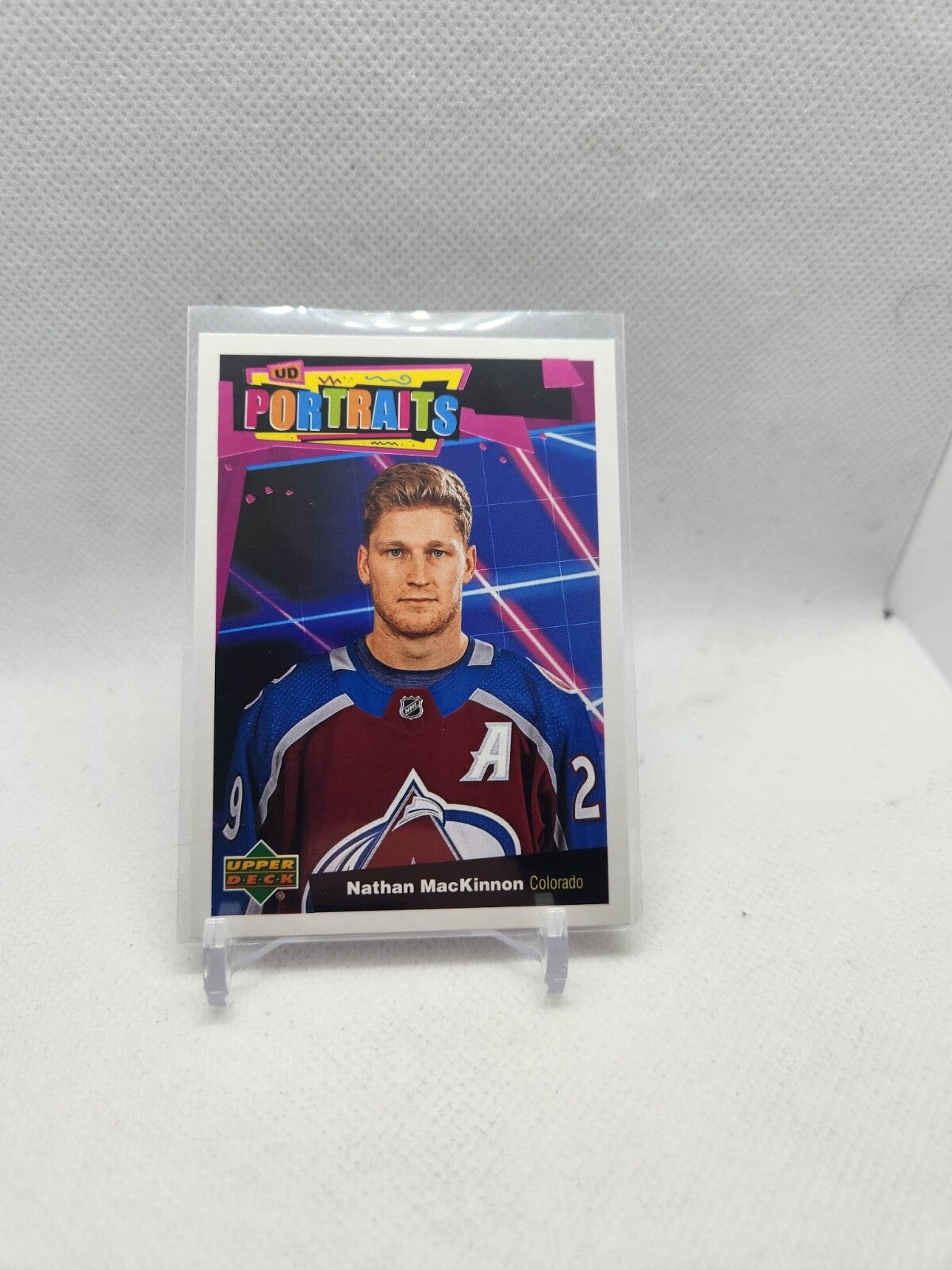 2020-21 Upper Deck UD Portraits #P-12 Nathan MacKinnon Colorado Avalanche