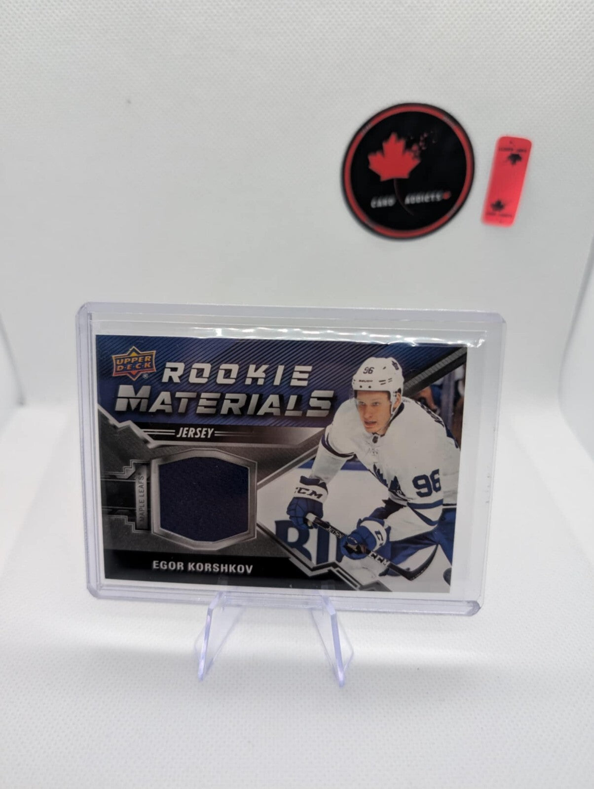 2020-21 Upper Deck Series 2 Rookie Materials Egor Korshkov Leafs Blue RM-EK