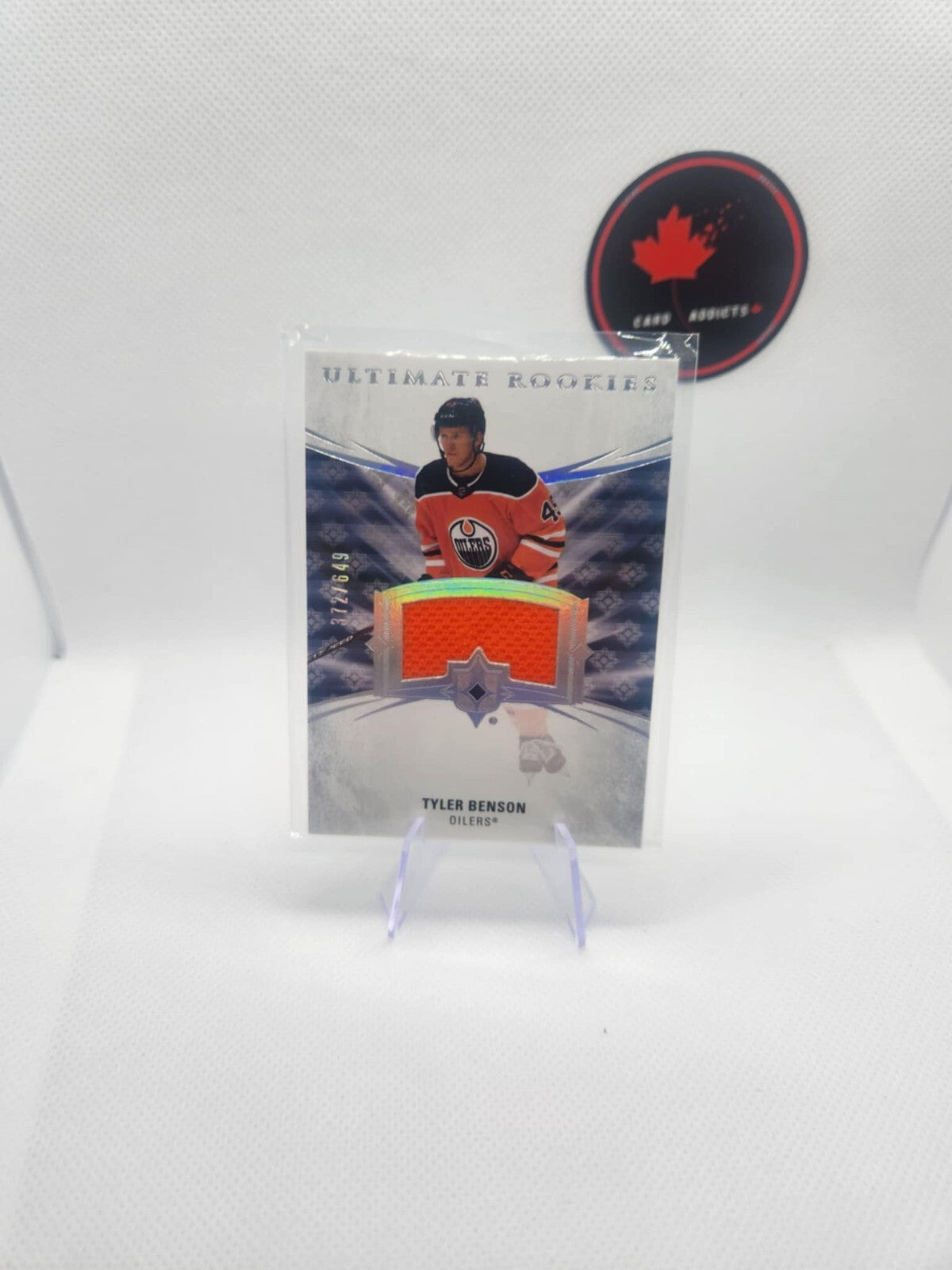 2020-21 UD Ultimate Rookies Jersey TYLER BENSON /649 RC Oilers Card# 172