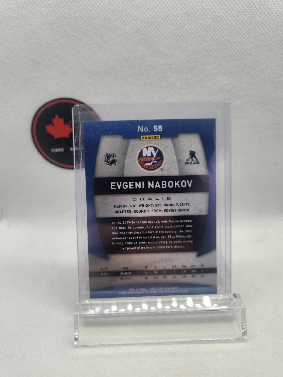 2013-14 Totally Certified Platinum Red /100 Evgeni Nabokov #55