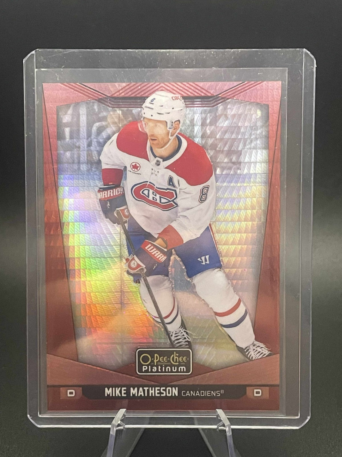 2024-25 O-Pee-Chee Platinum Mike Matheson #173 Red Prism /199 Color Match