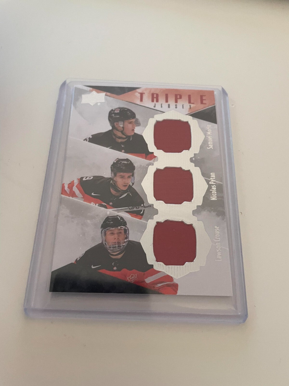 15-16 Team Canada Juniors Samuel Morin Petan Lawson Crouse Triple Jersey REF IJ
