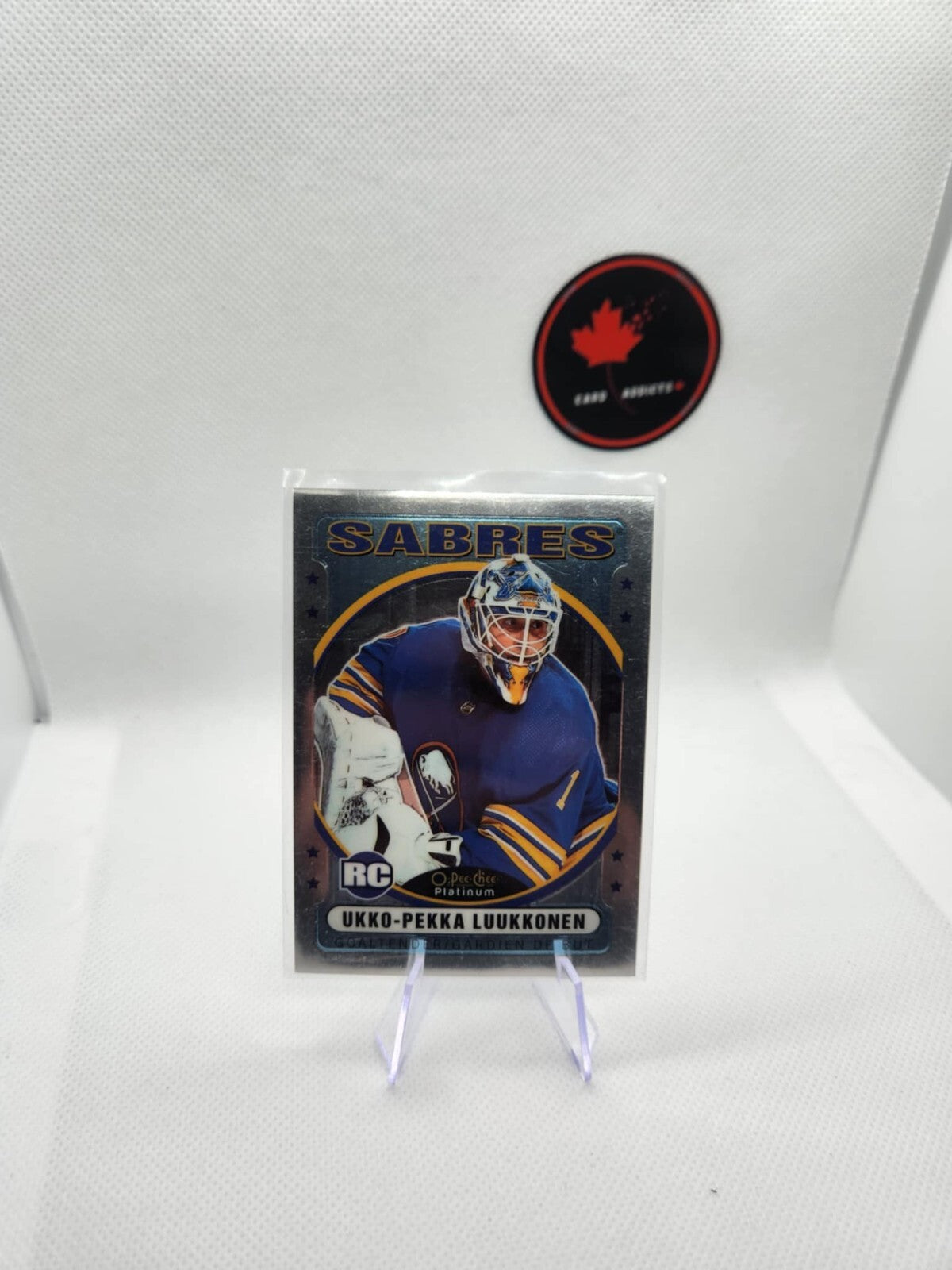 2021-22 OPC PLATINUM UKKO-PEKKA LUUKKONEN RETRO ROOKIE #R-82 Buffalo Goalie RC