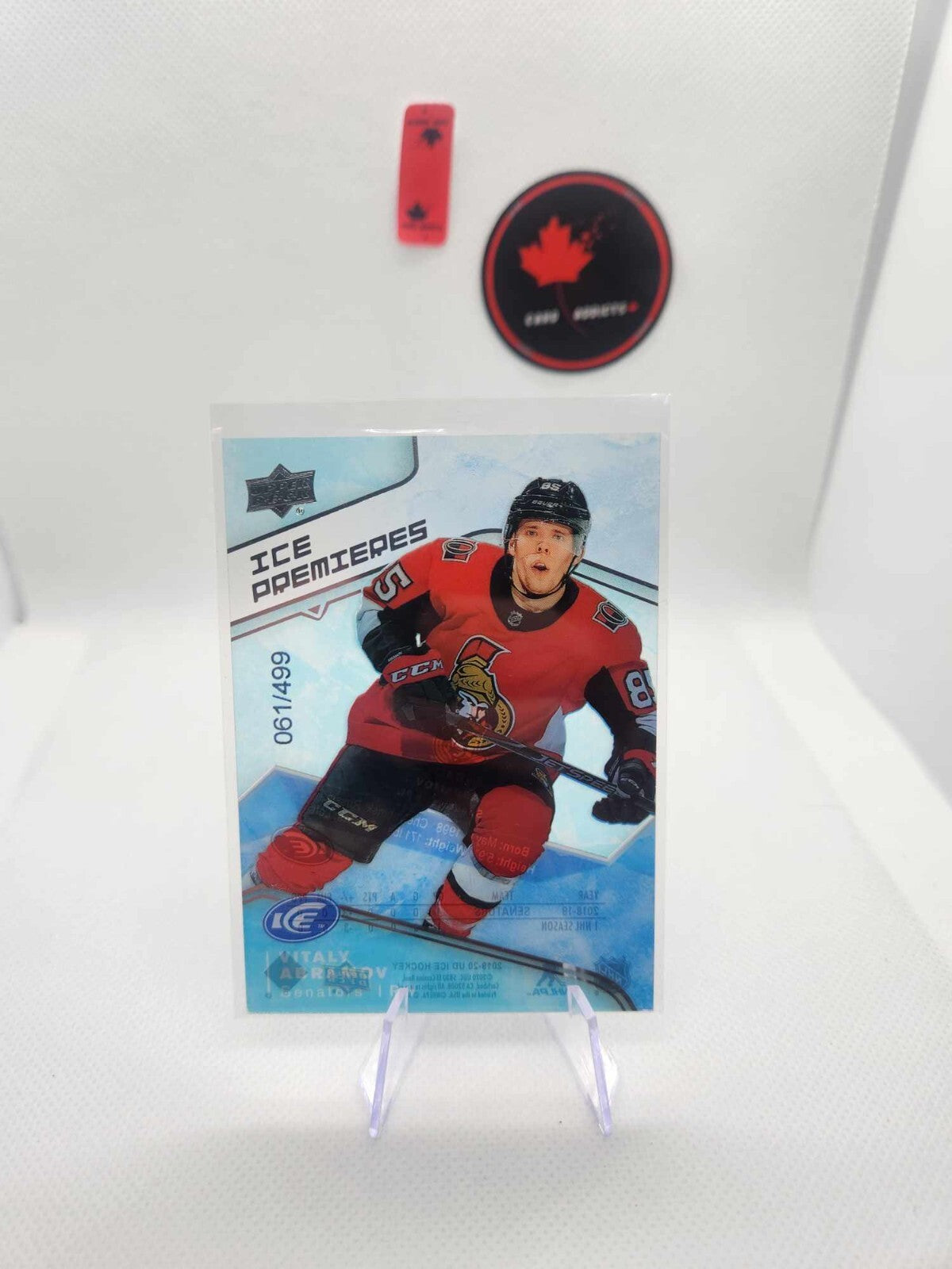 2019-20 Upper Deck Ice Premieres 90 Vitaly Abramov /499 Ottawa Senators