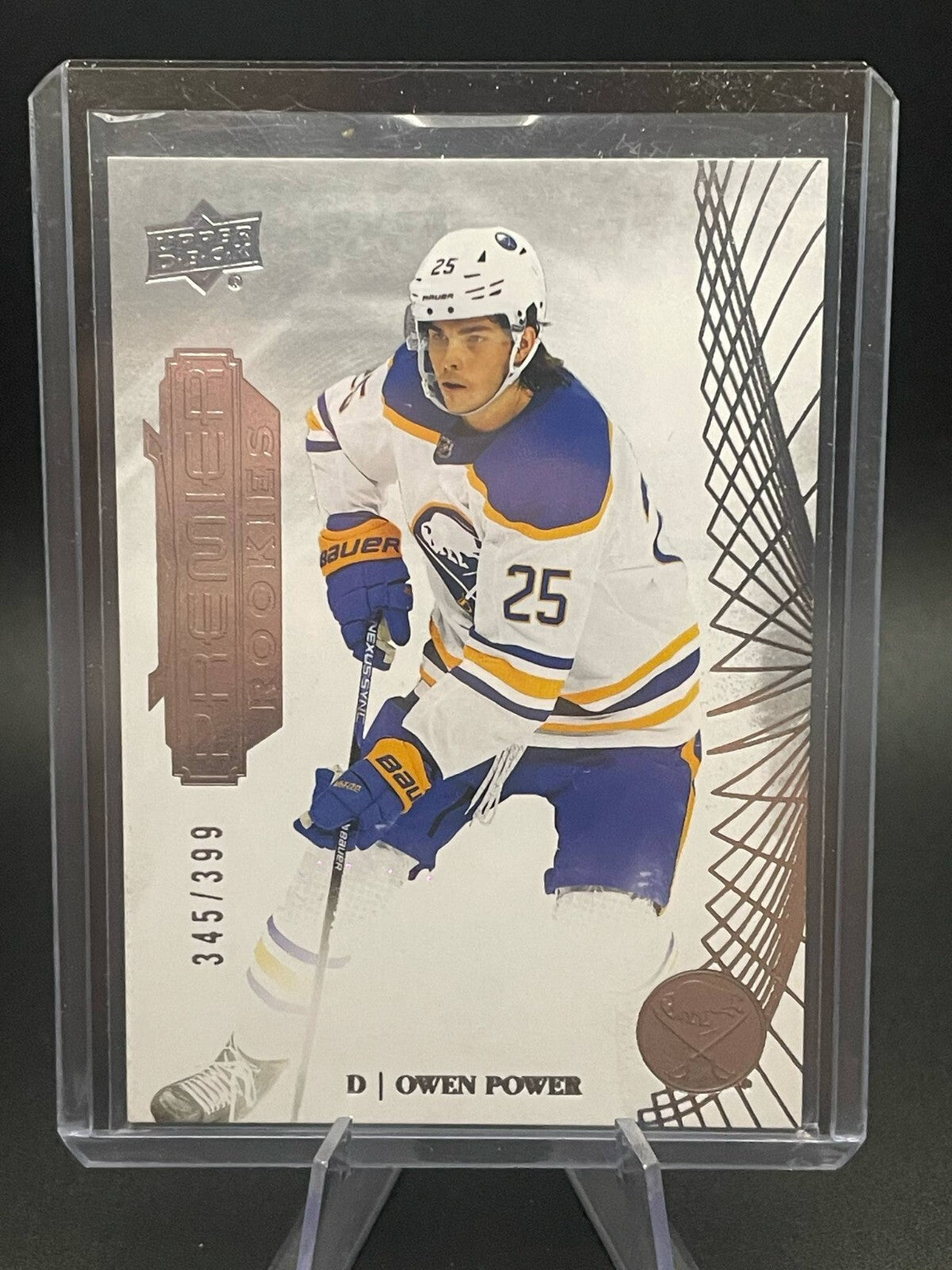 2022-23 Upper Deck Premier Rookies Owen Power RC /399 Sabres