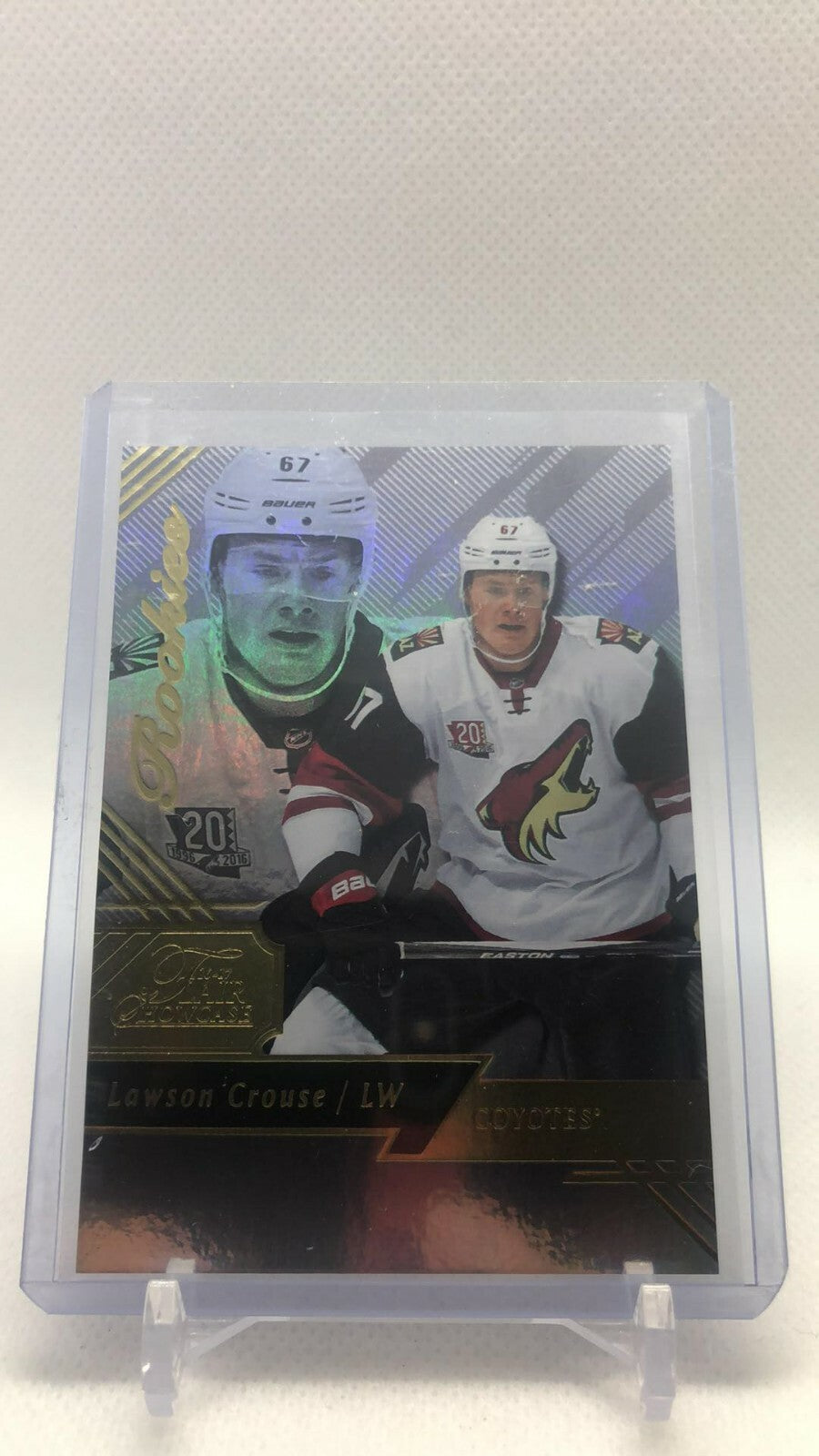 2016-17 Fleer Showcase Lawson Crouse Flair Rookies Showcase Seat 43 Coyotes