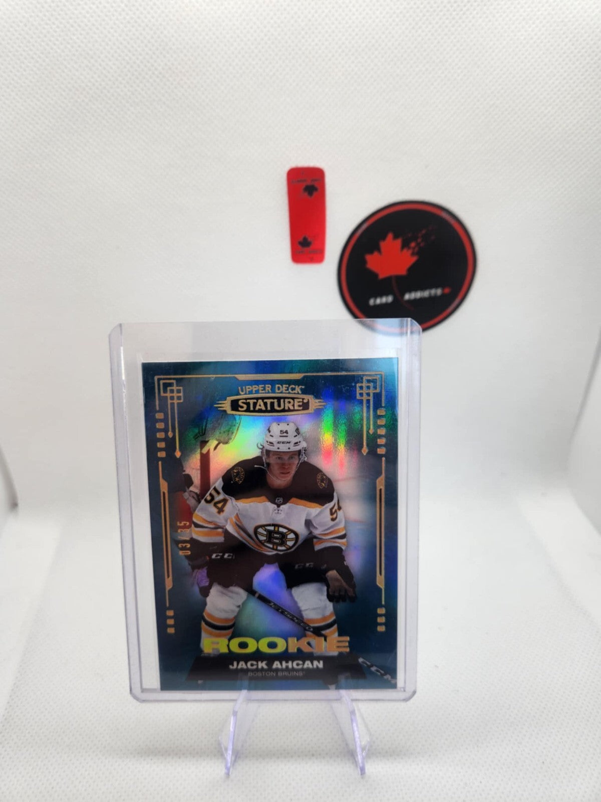 2021-22 UPPER DECK UD STATURE JACK AHCAN #133 #ed /35 BLUE ROOKIE RC