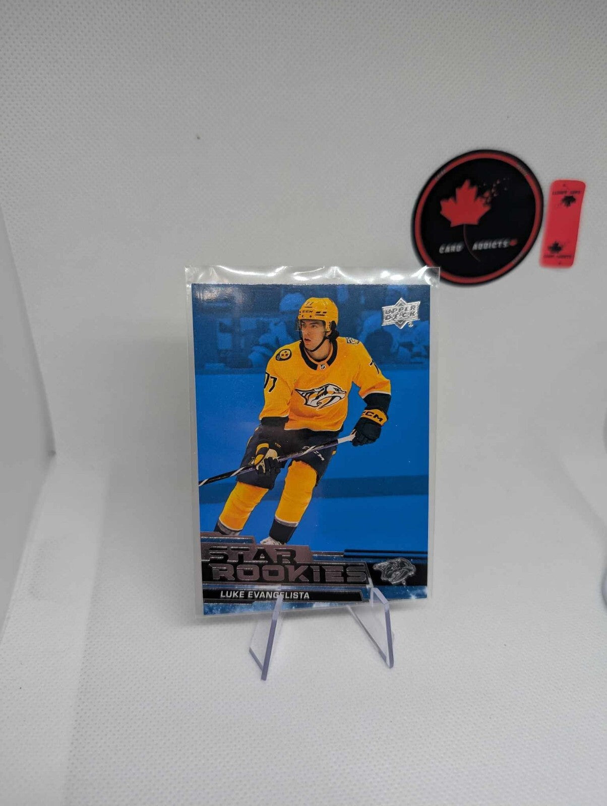 2023-24 Upper Deck Star Rookies Luke Evangelista #5 Blue Parallel