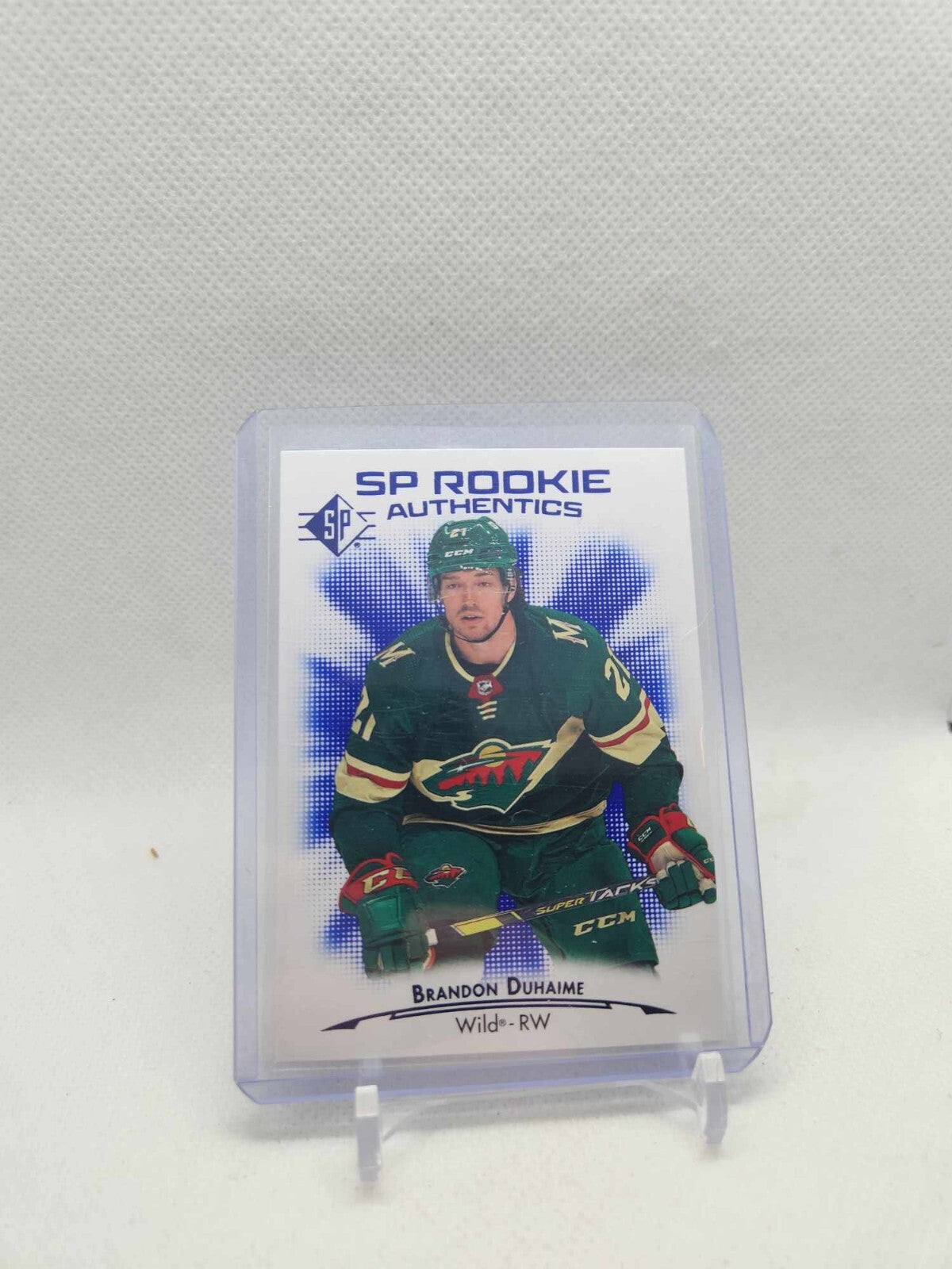 2021-22 UD SP Hockey Rookie Authentics Blue #102 Brandon Duhaime