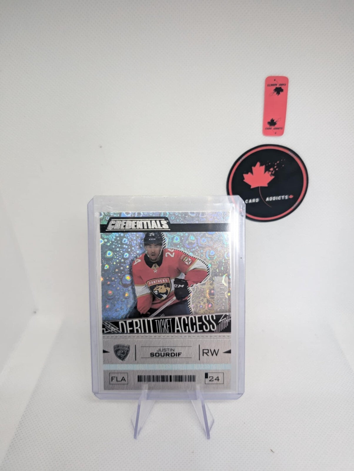 2023-24 Upper Deck Credentials Debut Ticket Access 148 Justin Sourdif Florida