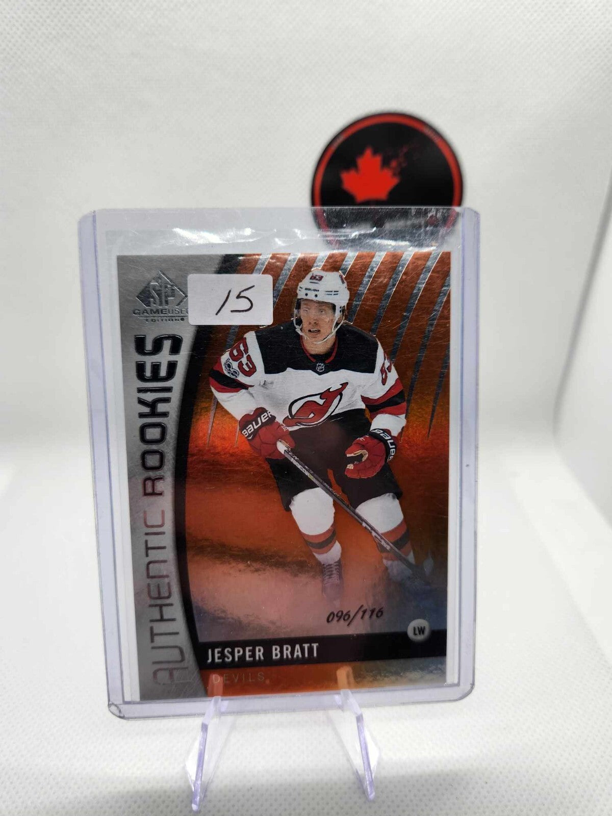 2017-18 sp game used Jesper Bratt authentic rookies/116