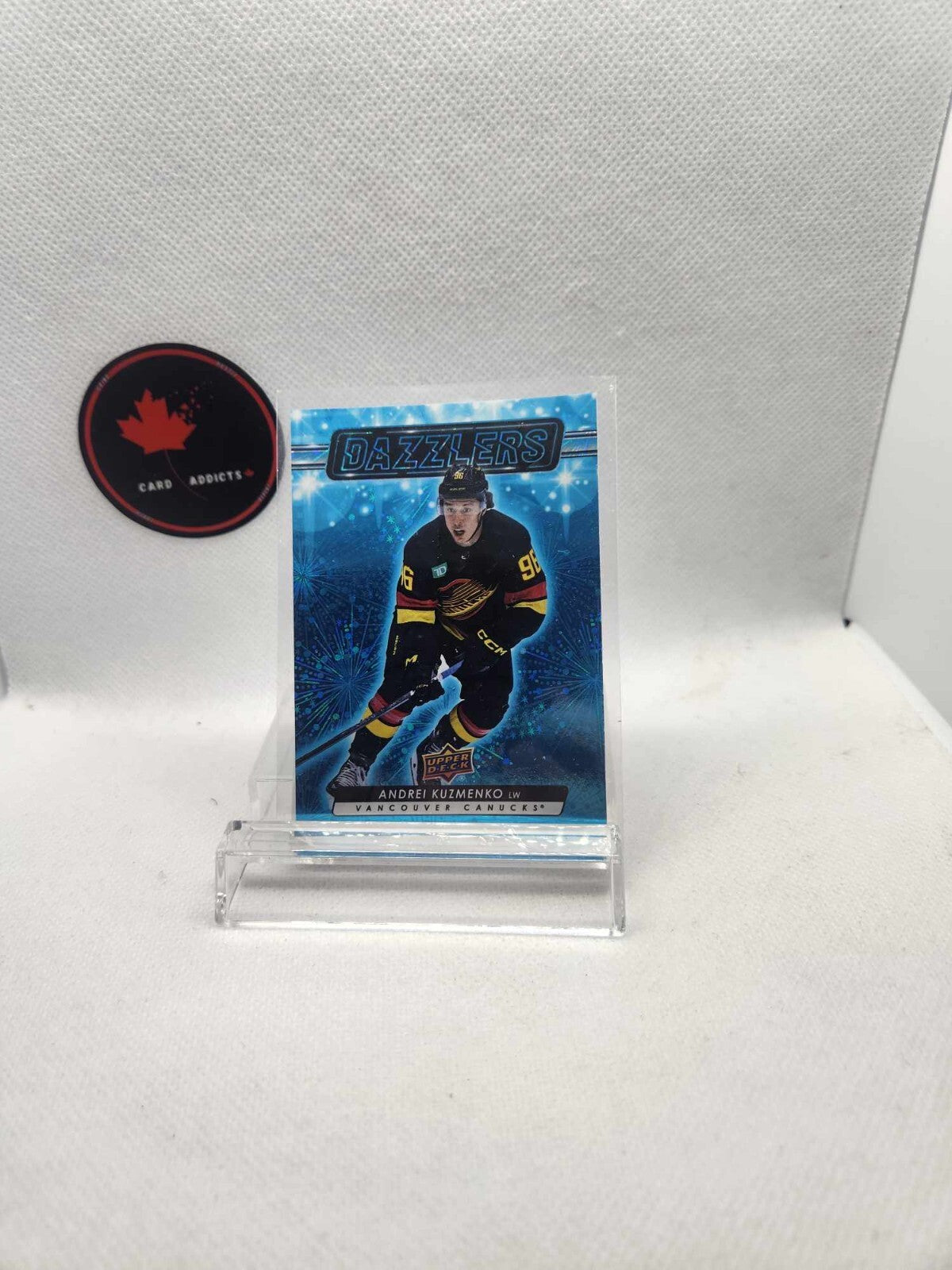 2023-24 Upper Deck Series 1 Blue Dazzlers Andrei Kuzmenko DZ-47 Flames