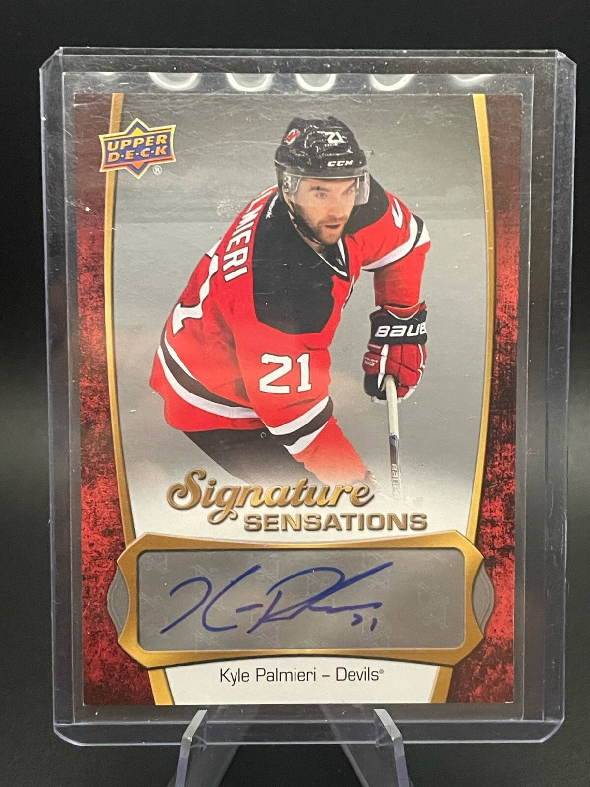 2018-19 Upper Deck Signature Sensations Kyle Palmieri Auto Devils