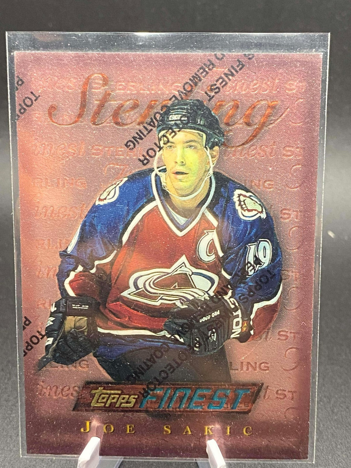 1995-96 Topps Finest Sterling Joe Sakic Protective Coating #15 Theme S23