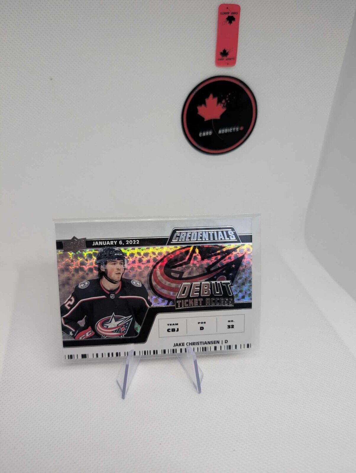 22-23 CREDENTIALS JAKE CHRISTIANSEN DEBUT TICKET ACCESS ROOKIE /999 Columbus