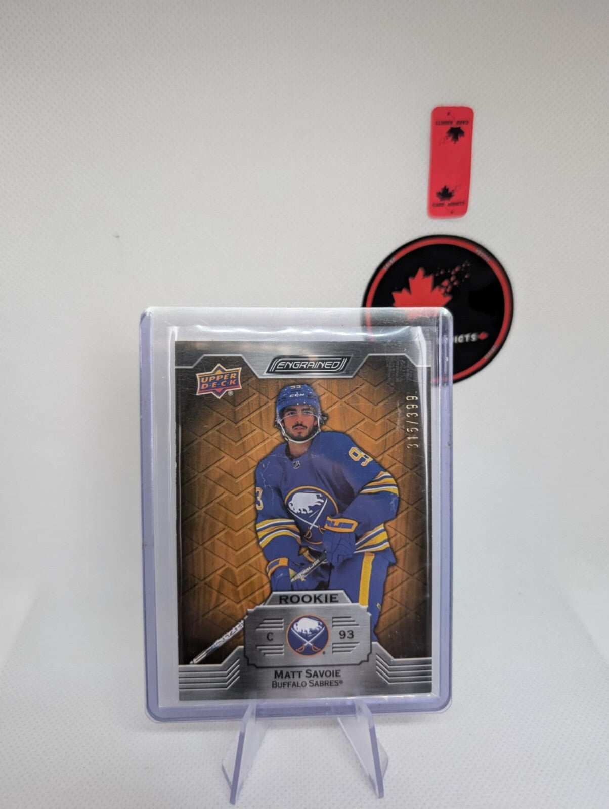 Matt Savoie 2023-24 UD Engrained Rookie Oak /399 Buffalo Sabres