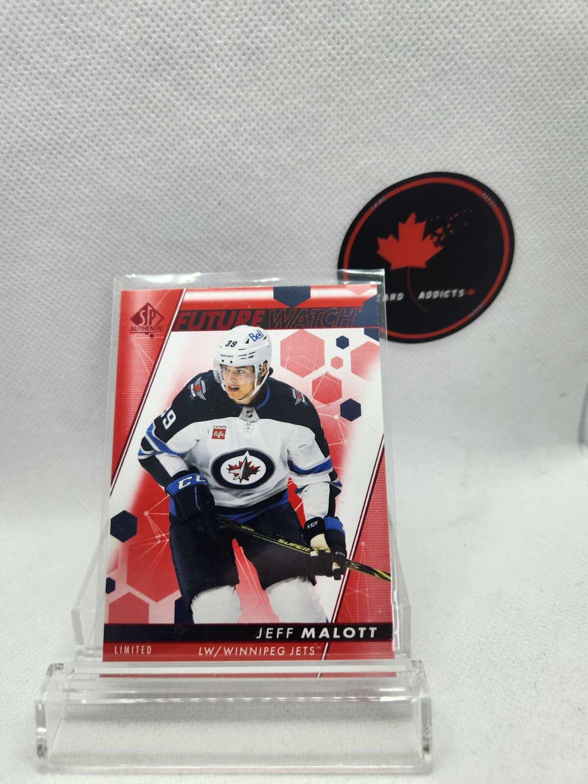2022-23 SP Authentic Hockey Jeff Malott RC Future Watch Red Parallel Card #184
