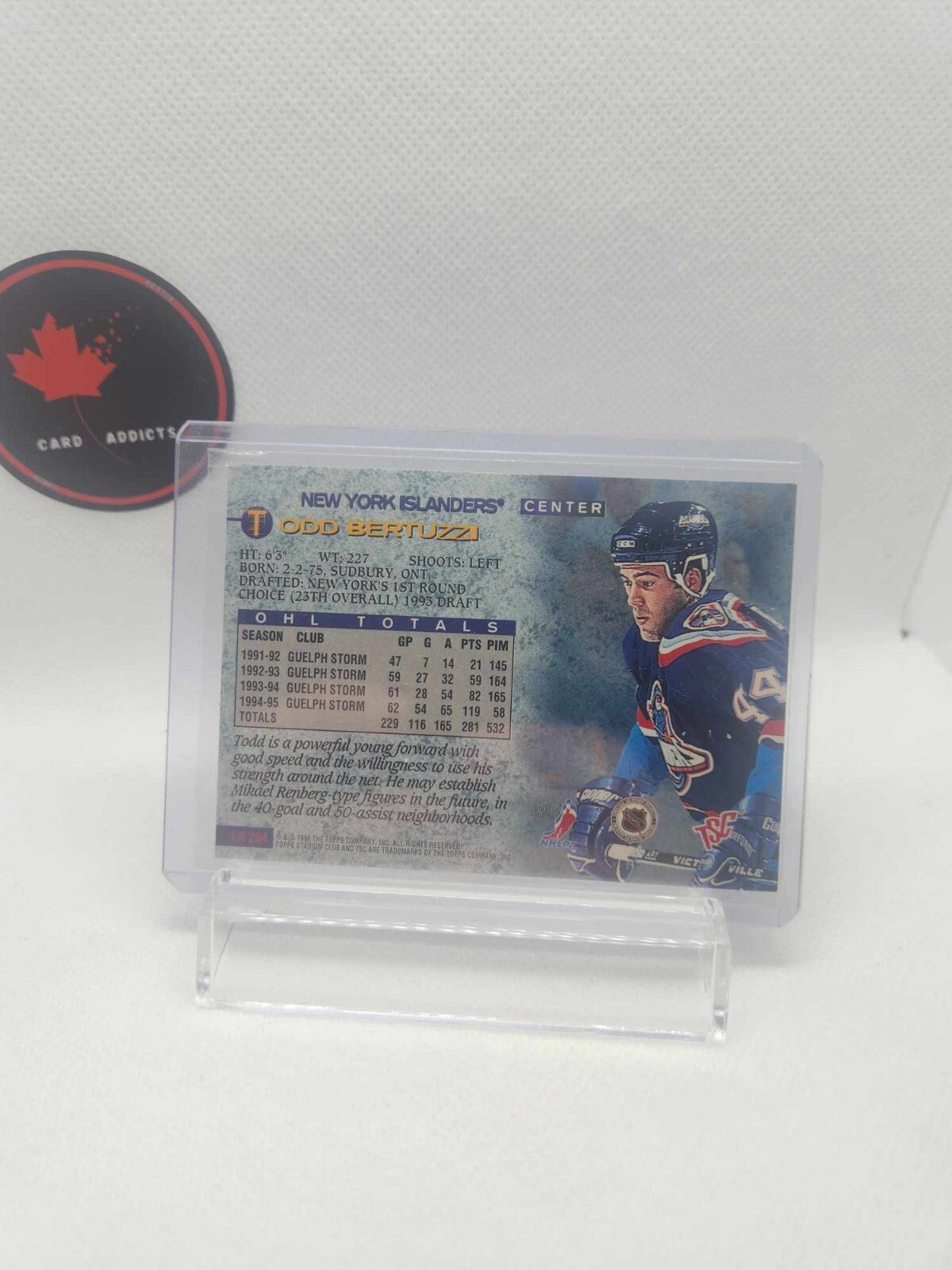 1995-96 Topps Stadium Club Todd Bertuzzi #ER204 Rookie New York Islanders