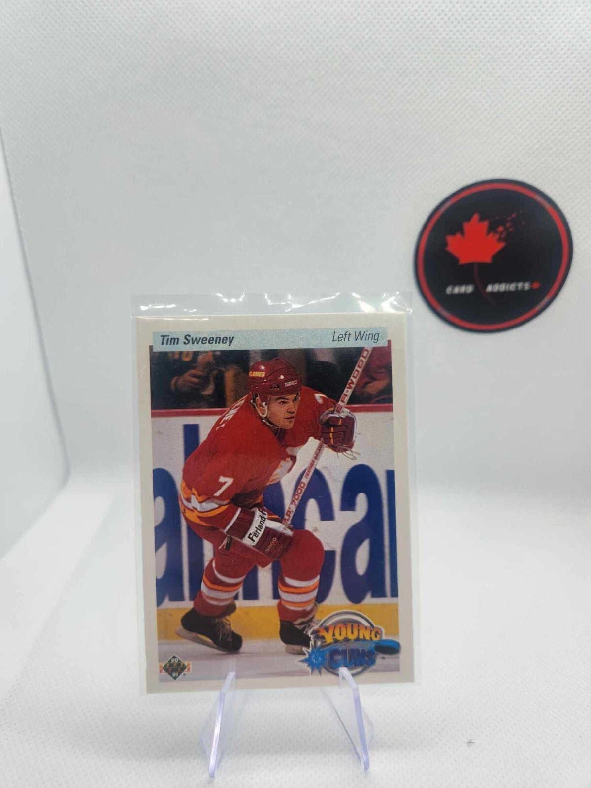1990-91 UPPER DECK YOUNG GUNS #531 TIM SWEENEY RC ROOKIE CALGARY FLAMES