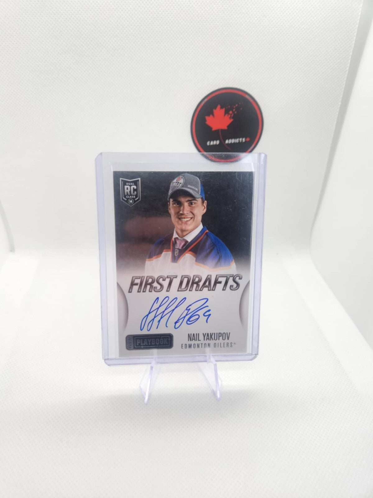 2013-14 PANINI PLAYBOOK FIRST DRAFTS AUTO INSERT NAIL YAKUPOV #FD-NY OILERS