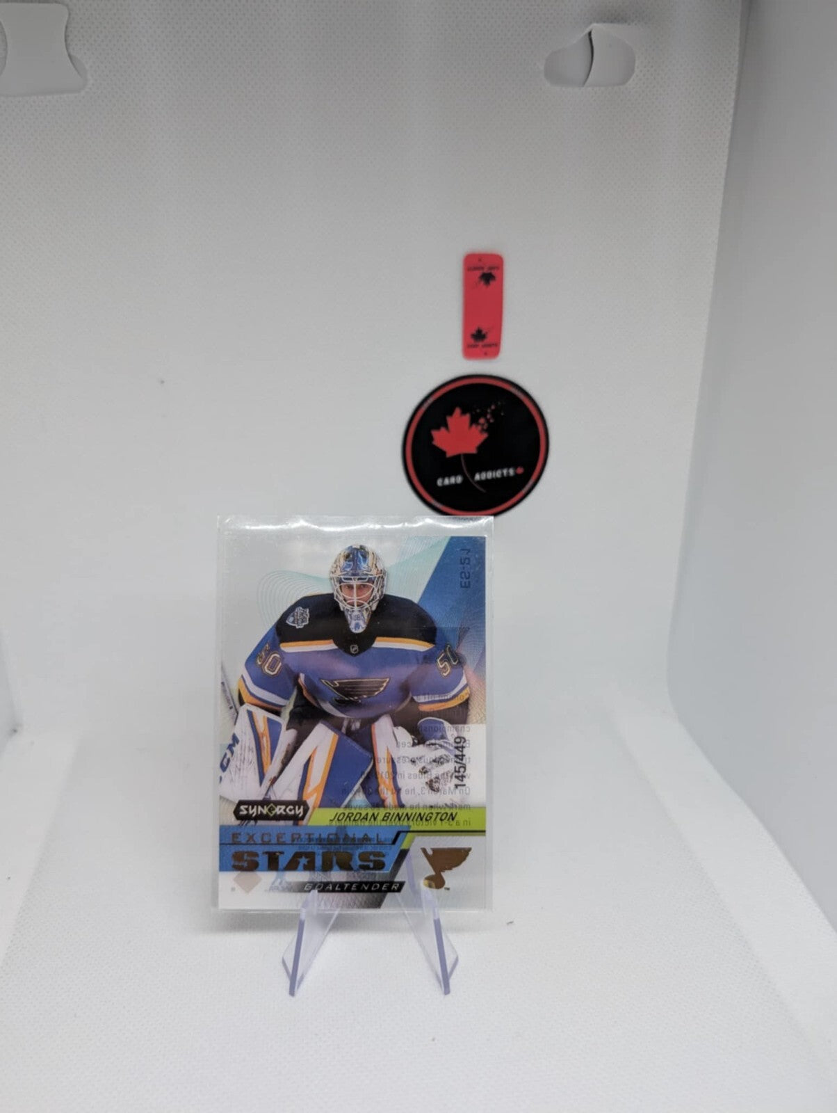 Jordan Binnington 2020-21 Upper Deck Synergy Exceptional Stars #/449