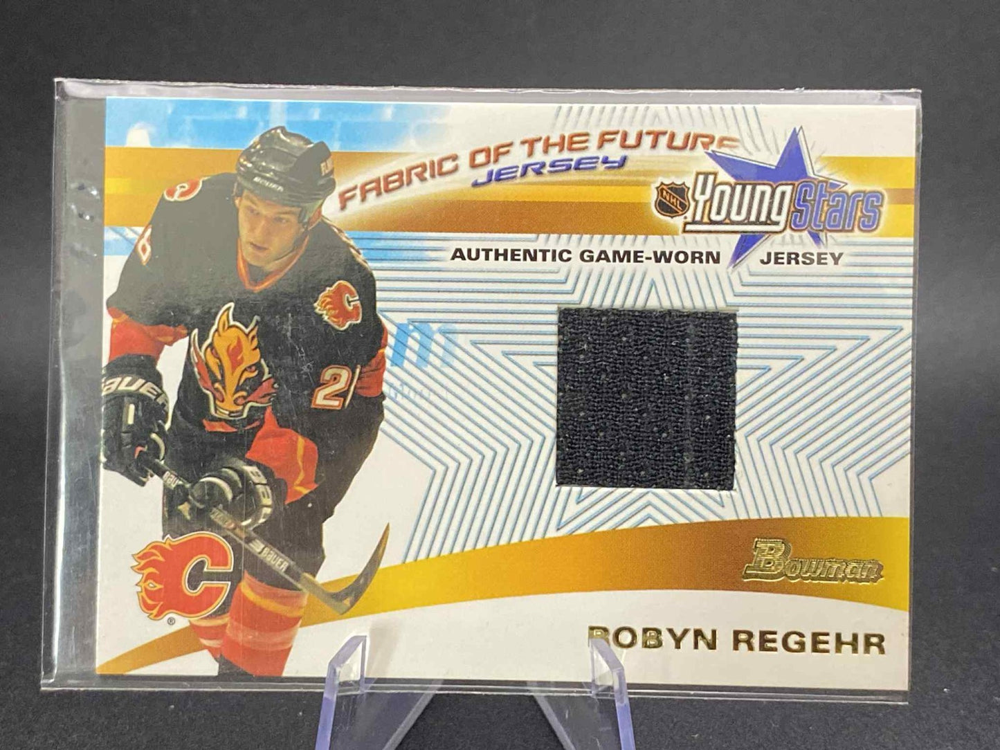 2001-02 Bowman Young Stars Fabric of The Future #FFJ-RR Robyn Regehr
