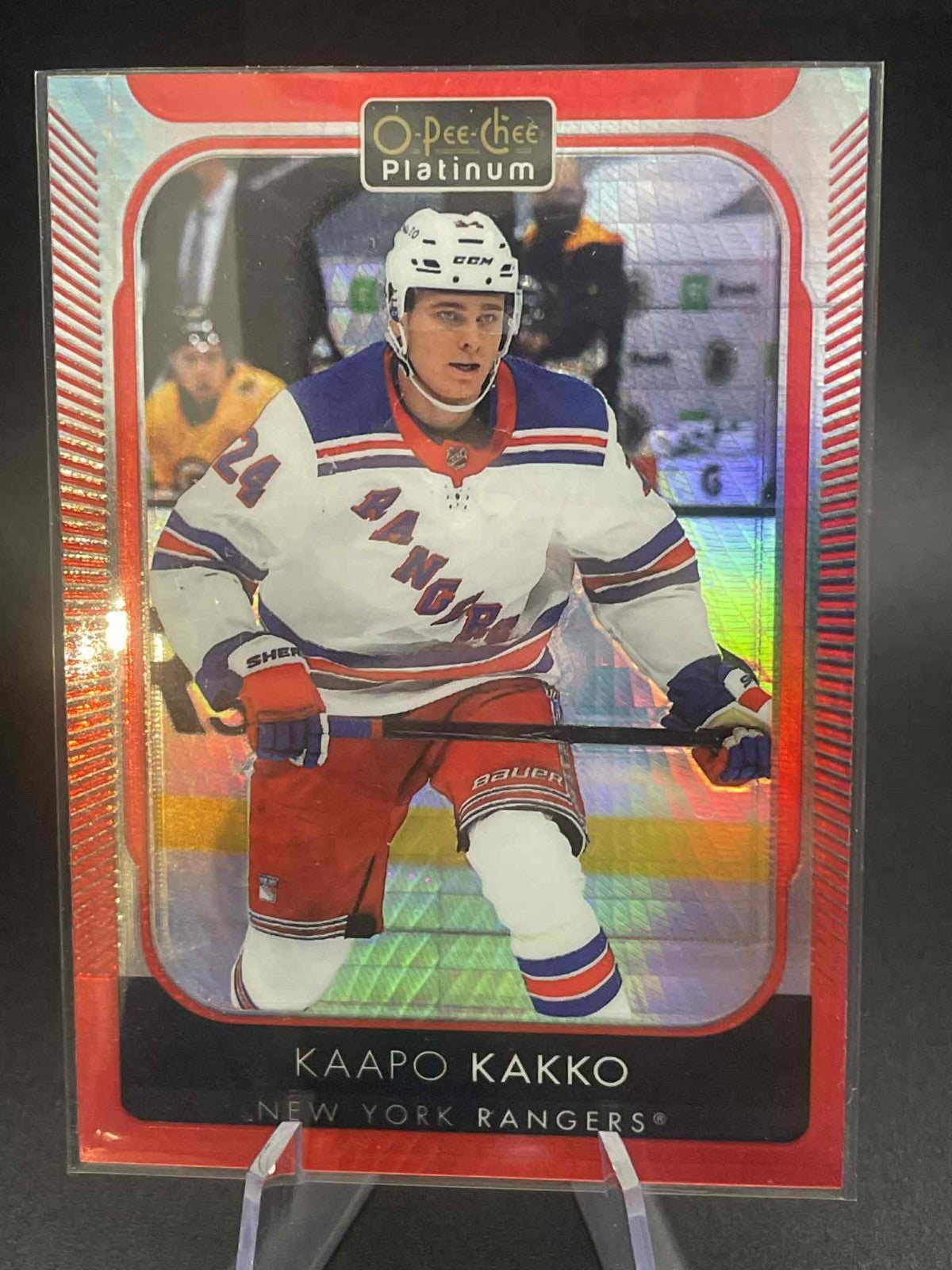 2021-22 O Pee Chee Platinum Red Prism Parallel 92 Kaapo Kakko New York Ran REF I