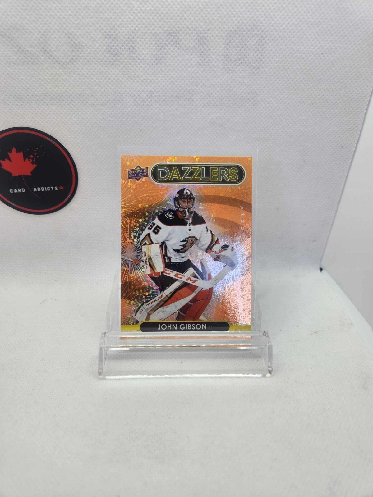 John Gibson 2021-22 Upper Deck Orange Dazzlers #DZ-52 Anaheim Ducks