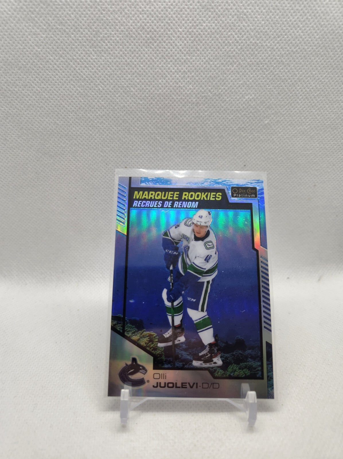 2020-21 O-Pee-Chee Platinum Marquee Rookie Aquamarine #189 Olli Juolevi #'d /499