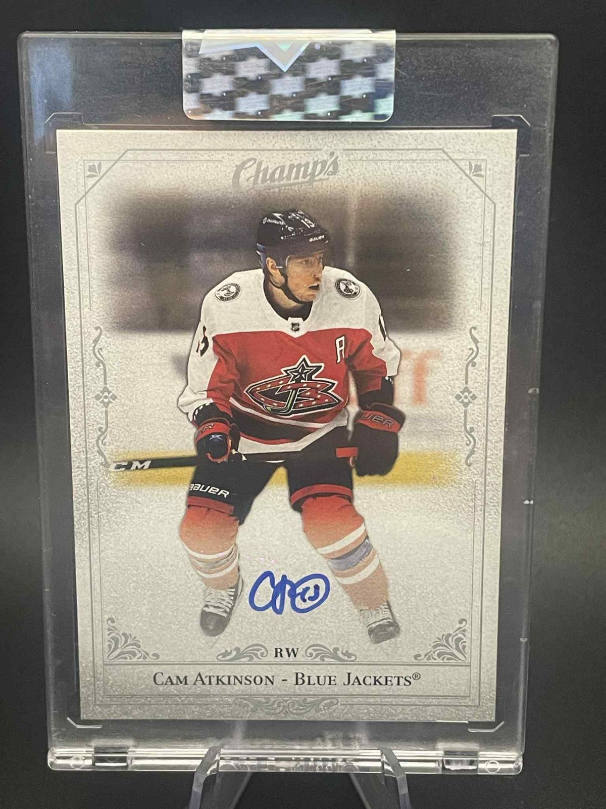 2020-21 Upper Deck Clear Cut Champs #CCA Cam Atkinson Auto Columbus Blue Jackets