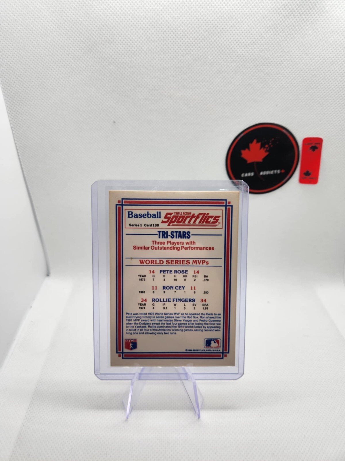 1986 Sportflics Baseball Tri-Stars # 130 Pete Rose Ron Cey Rollie Fingers