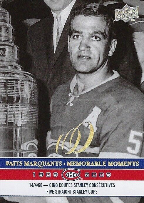 2008-09 Montreal Canadiens Centennial Memorable Moments #293 Bernard Geoffrion
