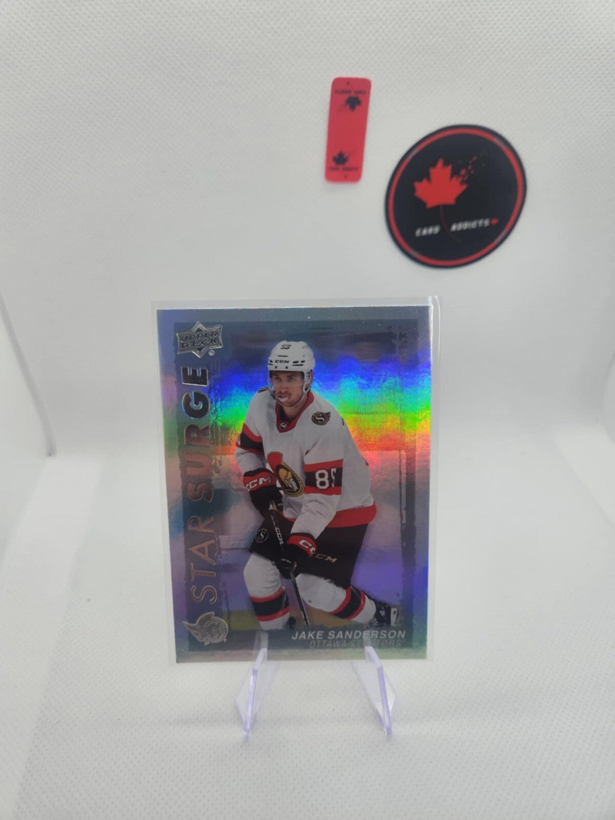 23/24 UPPER DECK SERIES 1 STAR SURGE RED DIE-CUT #SS-19 JAKE SANDERSON