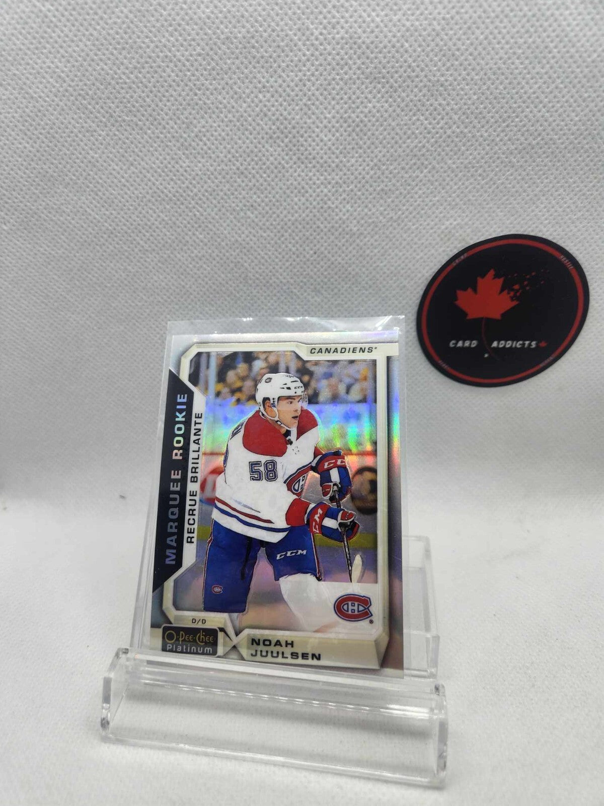 2018-19 NOAH JUULSEN O-PEE-CHEE PLATINUM RAINBOW ROOKIE PARALLEL #167 CANADIENS