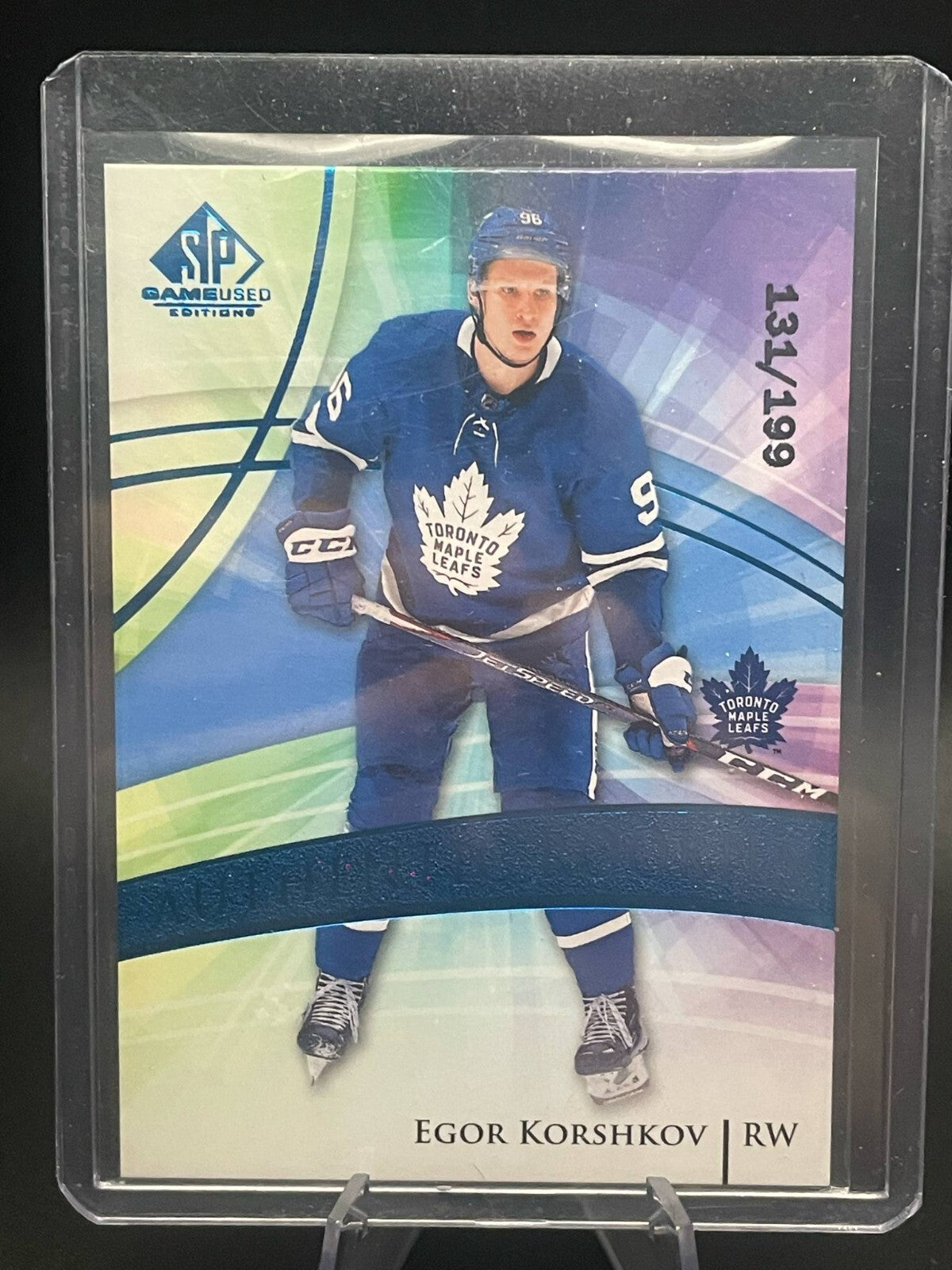 2020 SP Game Used Authentic Rookies Blue Burst /199 Egor Korshkov #153 Rookie RC
