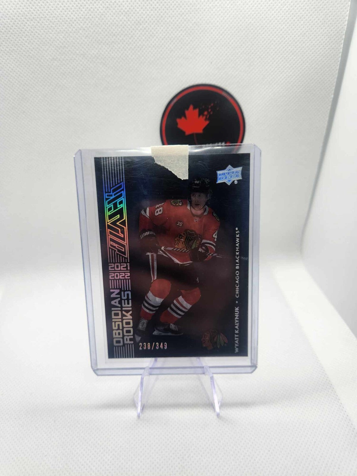 2021-22 UD Black Wyatt Kalynuk Obsidian Rookies OR-17 Chicago Blackhawks /349