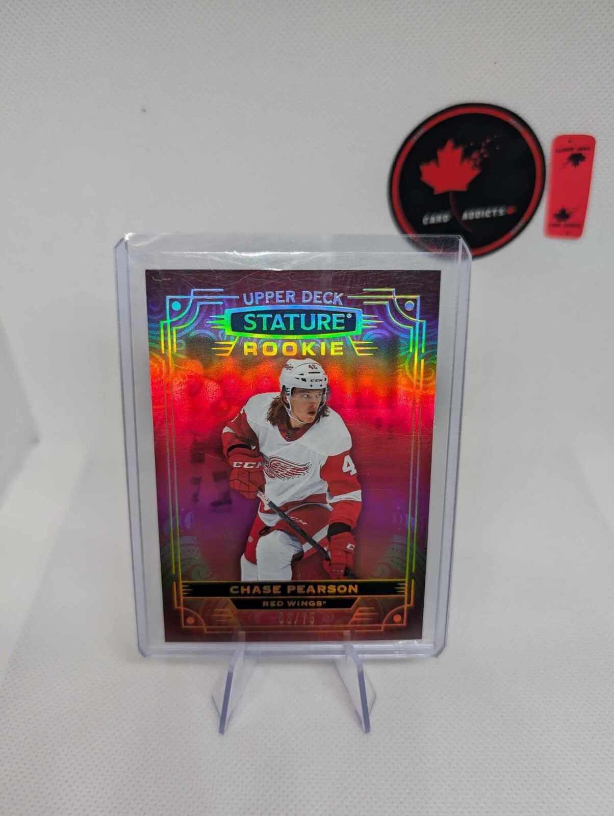 22-23 UD STATURE ROOKIE RED PARALLEL/75 CHASE PEARSON #130 WINGS