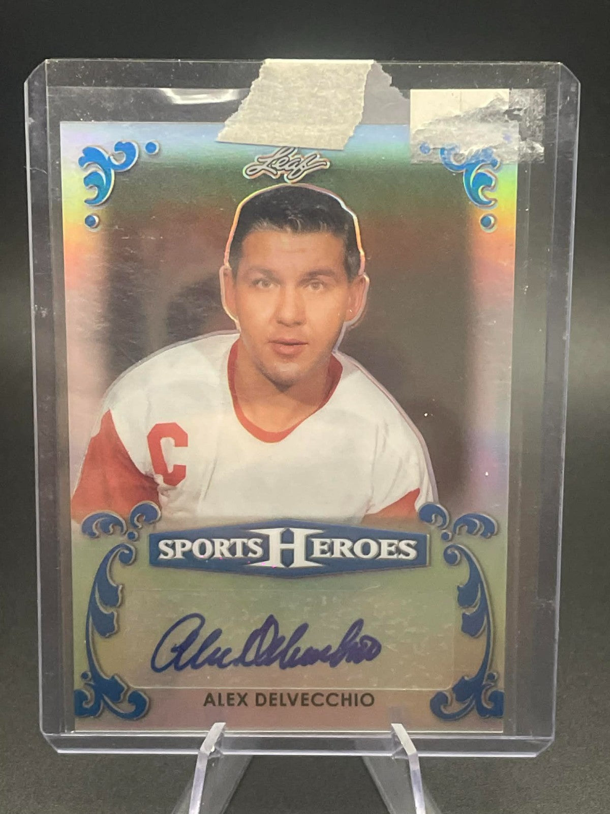 785 2017 Leaf Metal Sports Heroes #BA-AD1 Alex Delvecchio Purple Auto