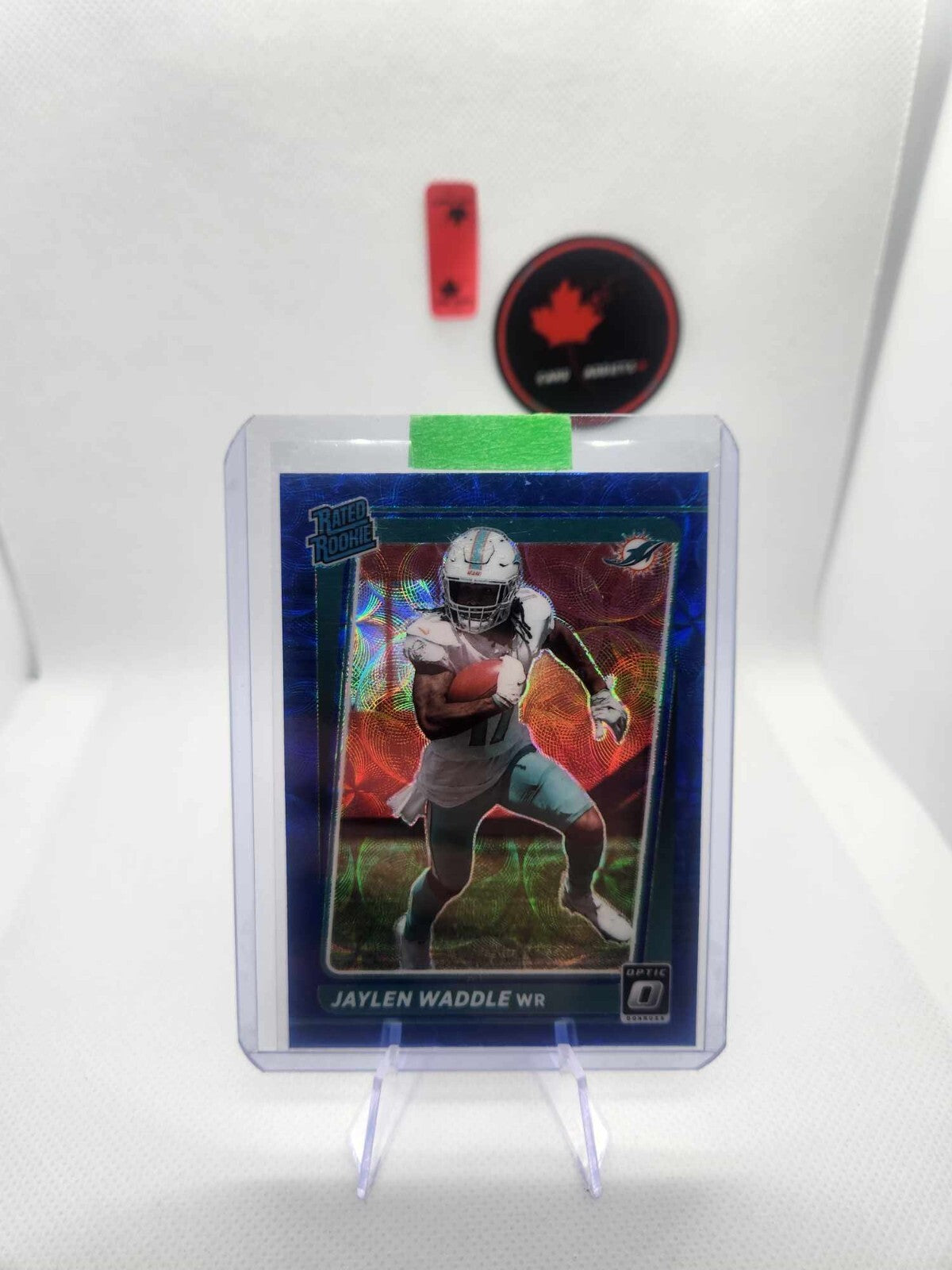 Jaylen Waddle #208 Rated Rookie Blue Scope 2021 Donruss Optic Football MIA RC