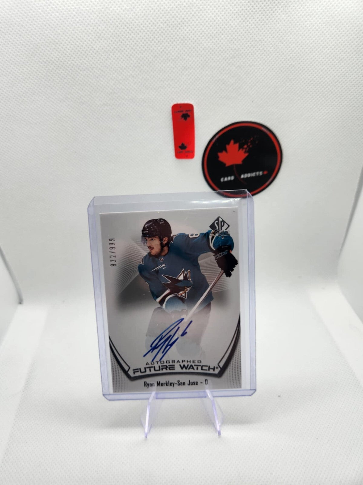 2021-22 SP Authentic Future Watch RC Ryan Merkley Auto /999 #169 San Jose