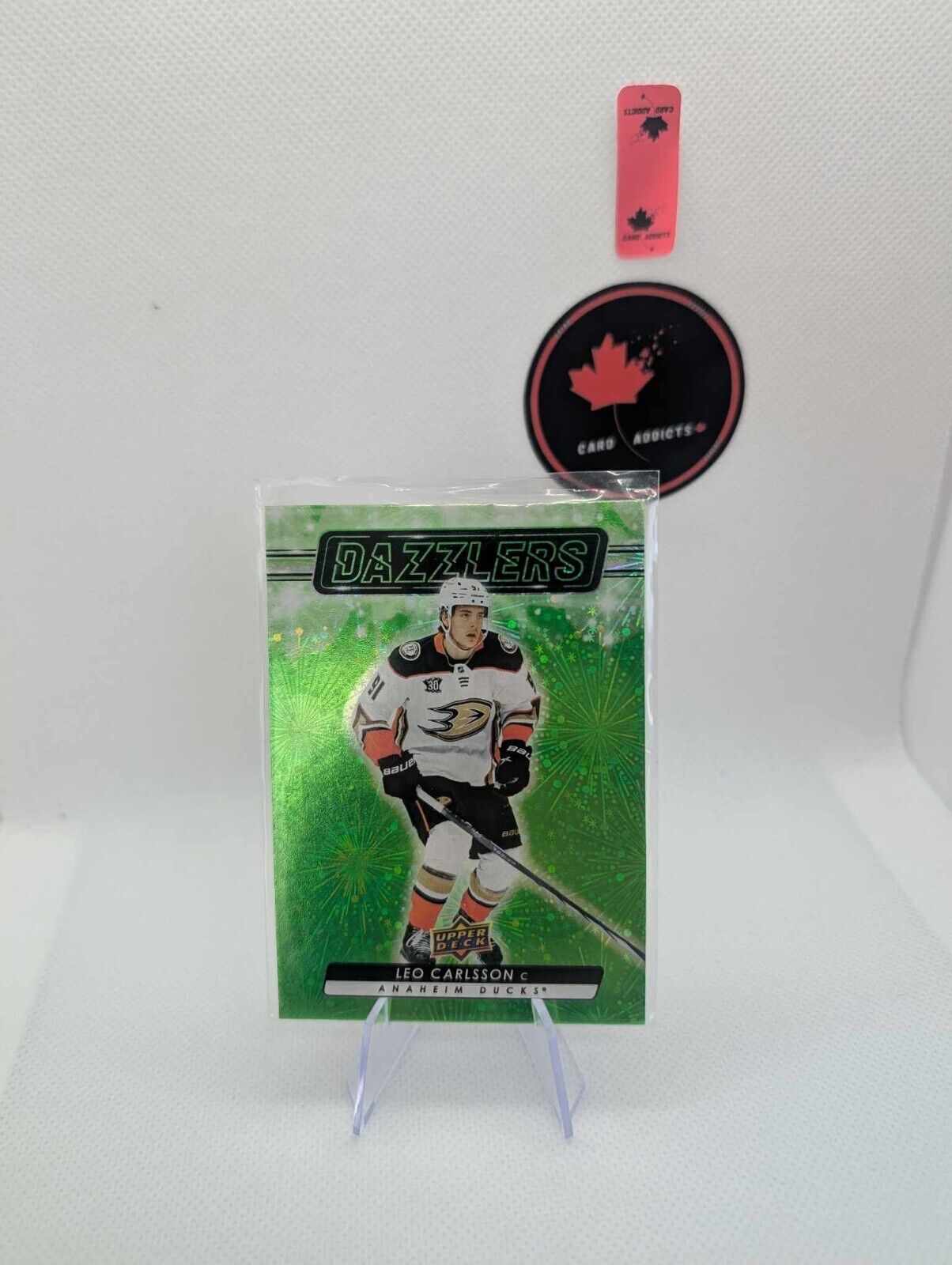 2023-24 Upper Deck Dazzlers Green DZ-122 Leo Carlsson Anaheim Ducks Rookie RC