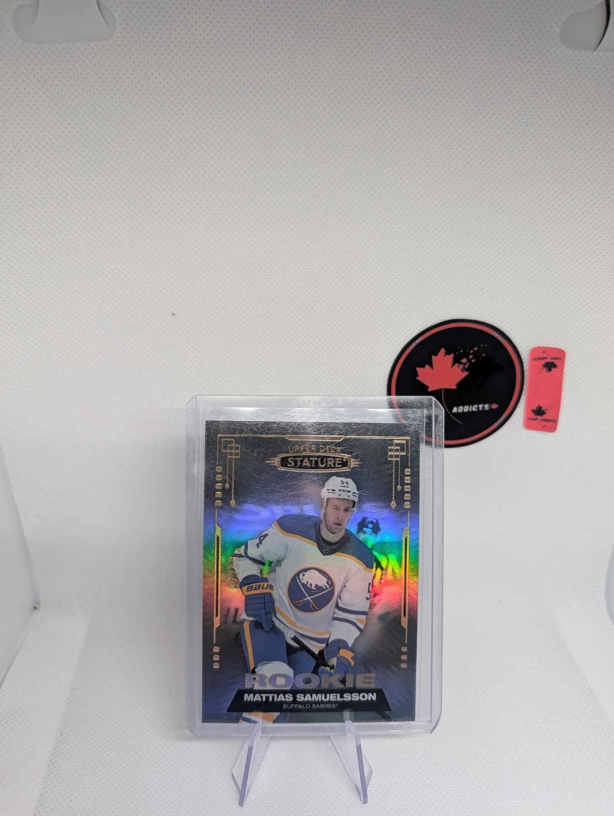 2021-22 Upper Deck Stature Photo Variant Rookie Mattias Samuelsson /99